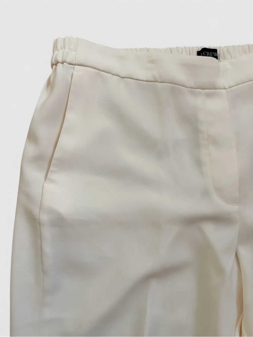 J.Crew Jamie Pants Womens 14 Ivory Pull On Ankle Career Office Stretch